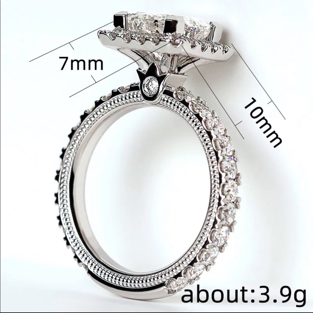 New 925 Silver Lovers Promise Diamond Ring 💍 - Picture 4 of 10